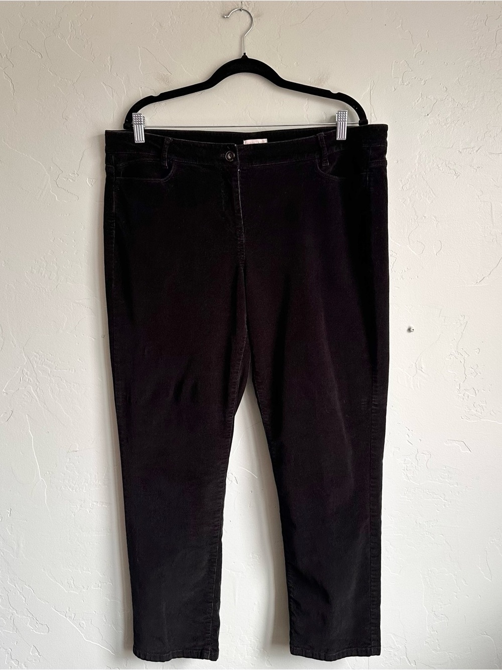 J. Jill Black Ankle Straight Stretch Corduroy Pants Women's Size 16P